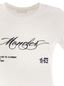 Moncler Cotton T Shirt With Embroidered Cursive Logo