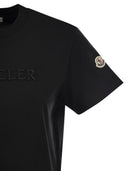 Moncler Cotton T Shirt With Tone On Tone Embroidered Logo