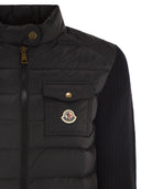 Moncler wyściełany wełniany kardigan z ZIP