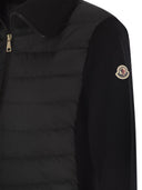 Moncler gepolsterte Woll -Strickjacke mit Reißverschluss