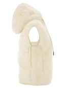 Moncler Grenoble Arve Teddy Effect Fleece Padded Gilet With Hood