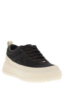 Moncler Moncler Altive Suede And Nubuck Leather Trainer