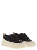 Moncler Moncler Altive Suede And Nubuck Leather Trainer