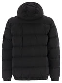 Stone Island Hooded Down Jacket With Seamless, Drip Proof Feather Channels