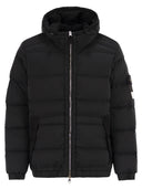Stone Island Hooded Down Jacket With Seamless, Drip Proof Feather Channels