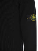 Stone Island Sweater With Zip And Thin Ribbed Edges
