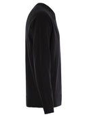 Stone Island Crew Neck Jumper With Raglan Sleeves And Ribbed Edges