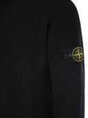 Stone Island Crew Neck Jumper With Ribbed Edges