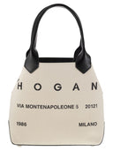 Bolsa de compras de lienzo medio de Hogan Script