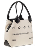 Bolsa de compras de lienzo medio de Hogan Script