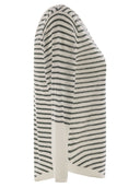Majestic Striped Linen Boat Neck T Shirt
