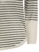 Majestic Striped Linen Boat Neck T Shirt