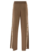 Elisabetta Franchi Knitted Trousers With Shiny Viscose Stripes