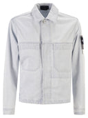 Stone Island - Surchemise coupe classique en denim de coton léger