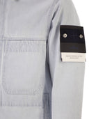 Stone Island - Surchemise coupe classique en denim de coton léger