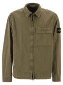 Stone Island regular fit overshirt met ritssluiting en zak