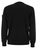 Stone Island Crew Neck Jumper With Small Lapel