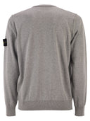 Stone Island Crew Neck Jumper With Small Lapel