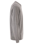 Stone Island Crew Neck Jumper With Small Lapel