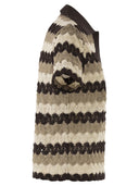 Mc2 Saint Barth Multicolour Striped Crochet Lace Polo Shirt