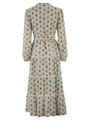 Mc2 Saint Barth Mumbai Cotton Midi Dress With Floral Print And Belt
