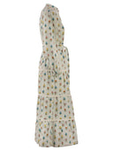 Mc2 Saint Barth Mumbai Cotton Midi Dress With Floral Print And Belt