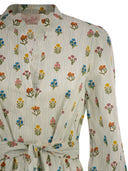 Mc2 Saint Barth Mumbai Cotton Midi Dress With Floral Print And Belt