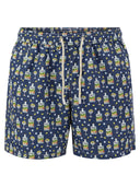 Mc2 Saint Barth Lightweight Fabric Swim Boxer Shorts With Print