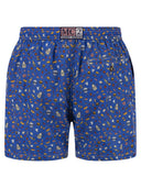Mc2 Saint Barth Lightweight Fabric Swim Boxer Shorts With Print