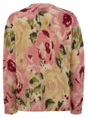 Mc2 Saint Barth Louise Cashmere Blend Jumper With Peony Print