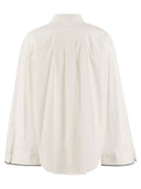 Brunello Cucinelli Stretch Cotton Poplin Shirt With Shiny Cuff Details