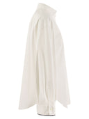 Brunello Cucinelli Stretch Cotton Poplin Shirt With Shiny Cuff Details