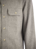 Brunello Cucinelli Virgin Wool Over Shirt With Pockets