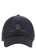 Brunello Cucinelli Virgin Wool Flannel Baseball Cap With Embroidery