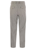 Brunello Cucinelli Leisure Fit Trousers In Virgin Wool Flannel With Double Darts