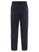 Brunello Cucinelli Leisure Fit Trousers In Virgin Wool Flannel With Double Darts
