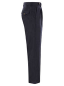 Brunello Cucinelli Leisure Fit Trousers In Virgin Wool Flannel With Double Darts