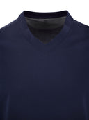 Brunello Cucinelli Cotton Jersey V Neck T Shirt