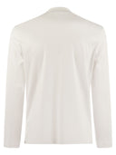 Brunello Cucinelli Long Sleeve Cotton Jersey Chimney Neck T Shirt