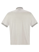 Brunello Cucinelli Cotton Polo koszula z drukowanym logo