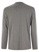 Brunello Cucinelli Crew Nou Cotton Jersey T-shirt avec manches longues