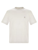 Brunello Cucinelli Slim Fit Crew Teck Camiseta en camiseta de algodón ligero