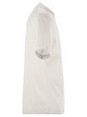 Brunello Cucinelli Slim Fit Crew Teck Camiseta en camiseta de algodón ligero