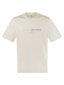 Brunello Cucinelli Crew Neck Cotton Jersey T Shirt With Print
