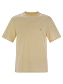 Brunello Cucinelli Crew Neck Cotton Jersey T Shirt With Printed Logo