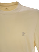 Brunello Cucinelli Crew Neck Cotton Jersey T Shirt With Printed Logo