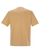 Brunello Cucinelli Crew Neck Cotton Jersey T Shirt With Printed Logo