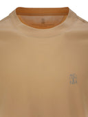 Brunello Cucinelli Crew Neck Cotton Jersey T Shirt With Printed Logo