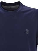 Brunello Cucinelli Crew Neck Cotton Jersey T Shirt With Printed Logo