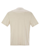 Brunello Cucinelli Crew Neck Cotton Jersey T Shirt With Printed Logo